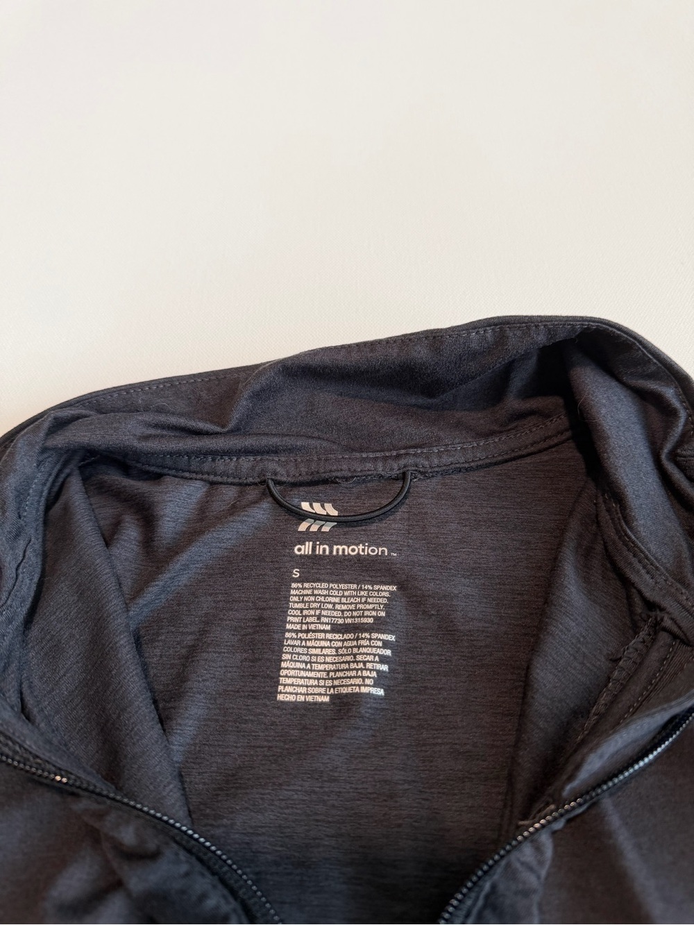 All In Motion Soft Stretch Full Zip Jacket Heathered Black Size Small - Picture 6 of 6